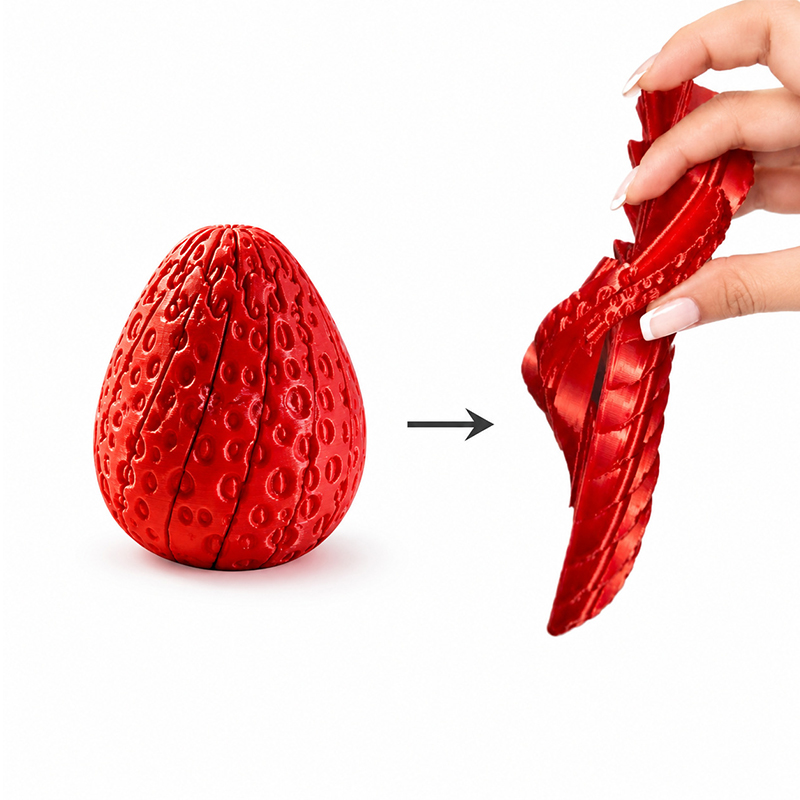 3D Printing Egg - Twisted Strawberry Egg 3d Printed Twisty