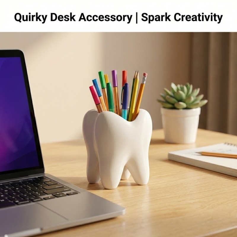 3D Printing Tooth - 3D Printed Tooth Shaped Desktop Organizer