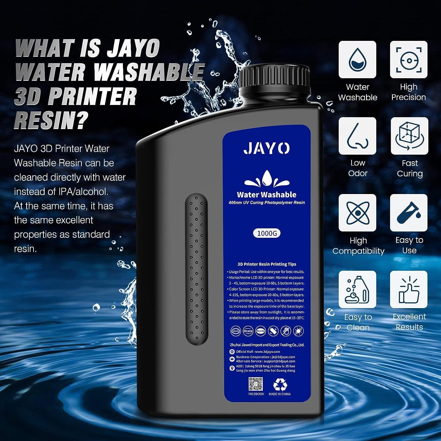 JAYO Standard /ABS-Like/ Water - огляд і ціна 3D Printing Uv Sensitive Resin