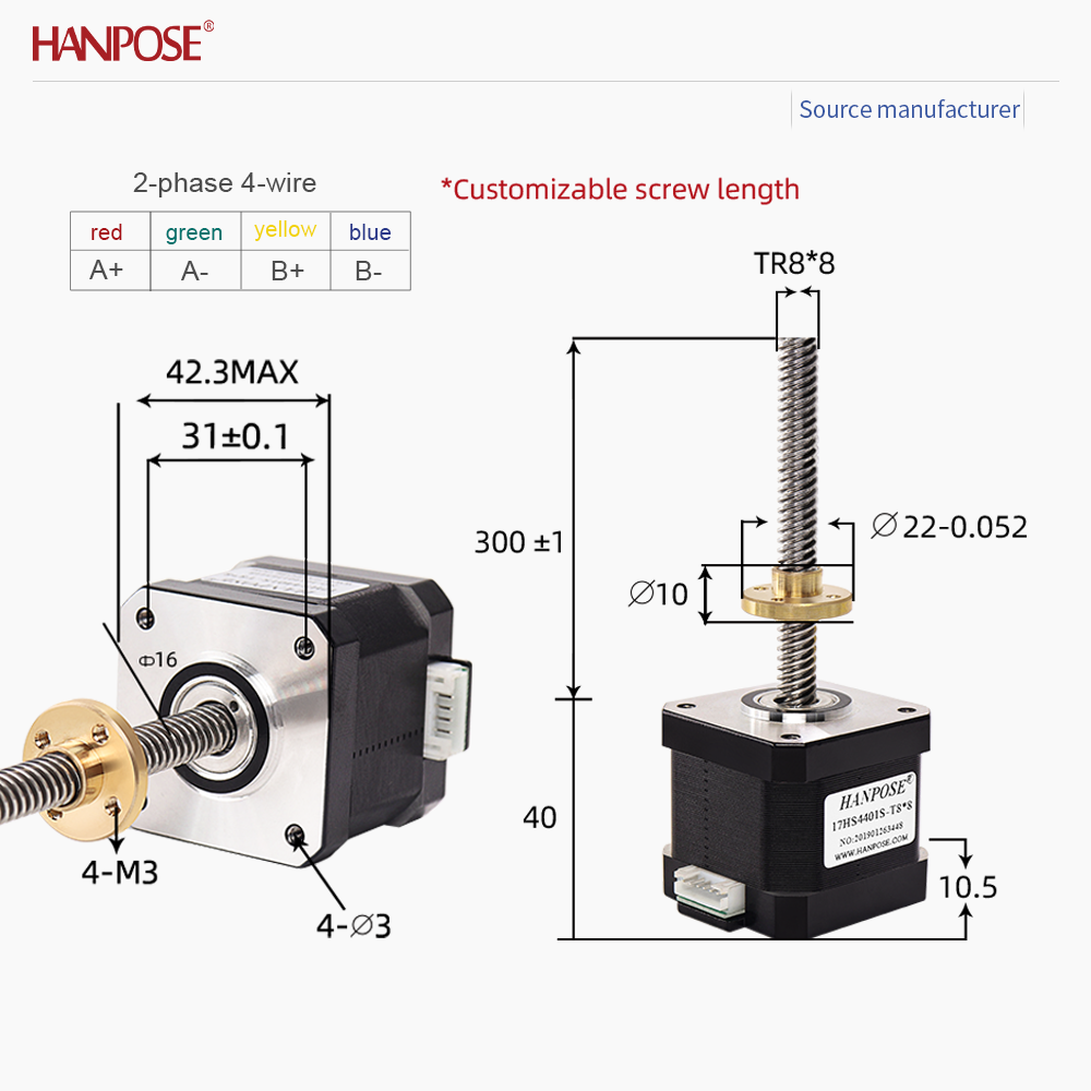 Two Phase Four Wire NEMA17 Scr - огляд і ціна Lead Screw Stepper
