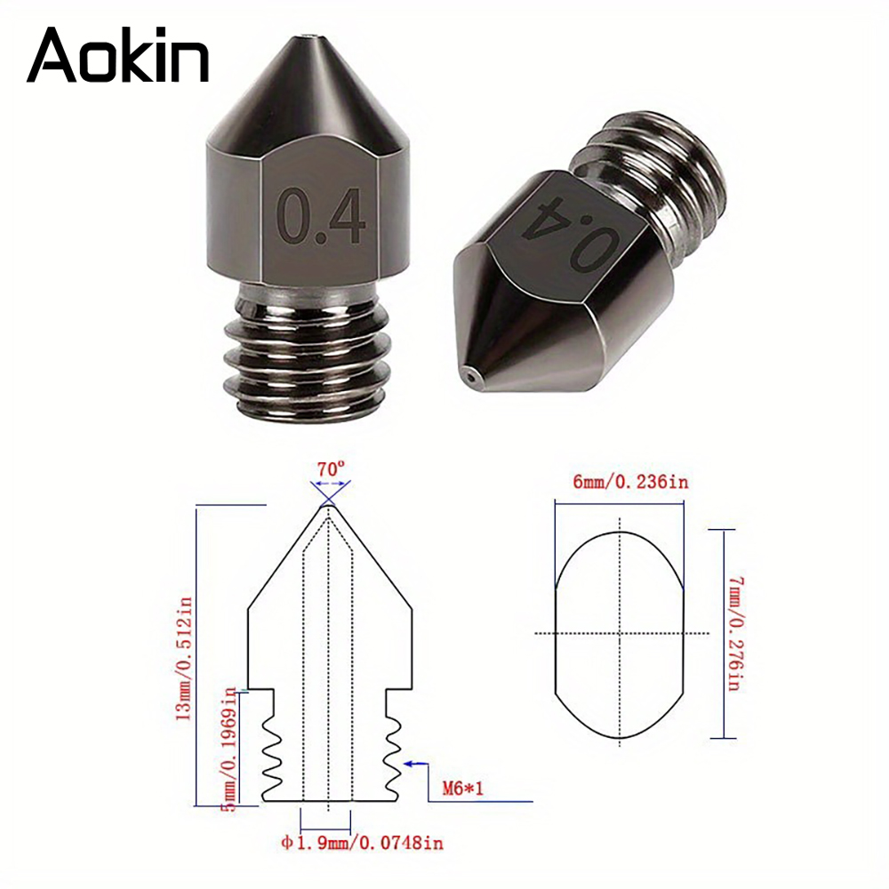 1/5/10PCS MK8 Nozzle Upgrade H - огляд і ціна Nozzle 0.4Mm Hardened