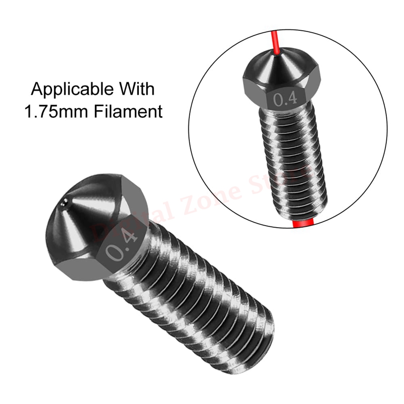 10pcs V6 Hardened Steel Volcan - огляд і ціна Nozzle 0.4Mm Hardened