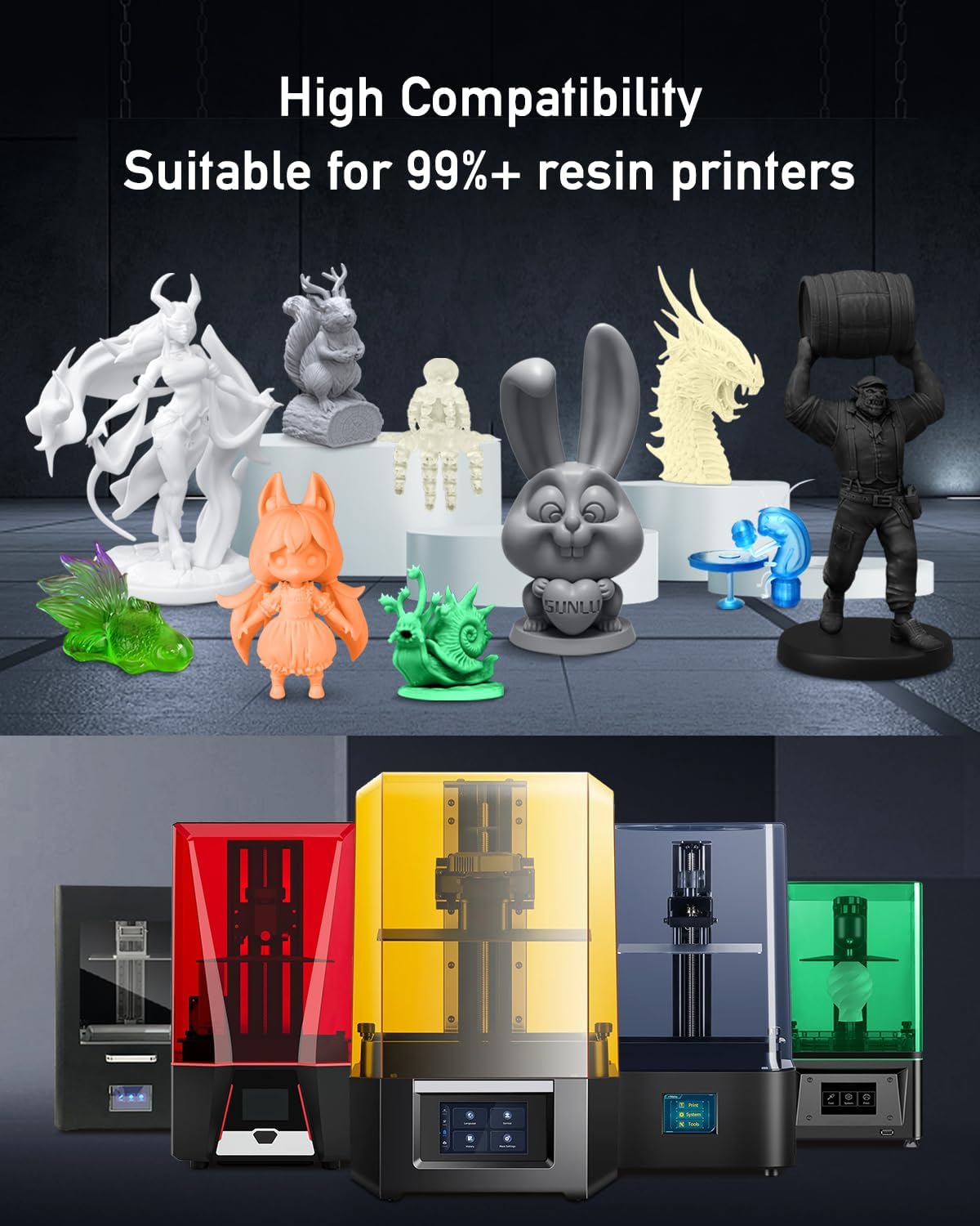 SUNLU ABS Like Resin 405nm 1KG - огляд і ціна 3D Printing Uv Sensitive Resin