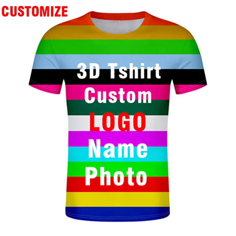 3D youth t shirt male free cus - огляд і ціна 3D Printing Logo